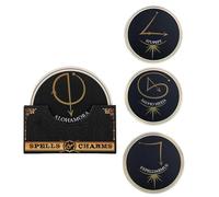 Cinereplicas Harry Potter - Juego de 4 posavasos de hechizos y encantos, serie 2-9,5 cm de diámetro, licencia oficial