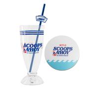 Cinereplicas stranger things - vaso para batido scoops ahoy y pajita d