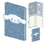 Cinnamoroll Tasty Treat - Cuaderno de felpa con licencia oficial de Sanrio, diario A5, bonito cuaderno de escritura kawaii para escuela, estudio, accesorios de escritorio, regalo de coleccionista