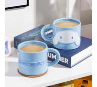 Cinnamoroll - Taza azul con licencia oficial de Sanrio Hello Kitty & Friends 400 ml, taza de café grande de cerámica para té y chocolate caliente, regalo kawaii para niñas, mujeres y adolescentes