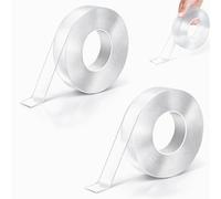 Cinta adhesiva de doble cara de 10 m, transparente de doble cara, cinta adhesiva de doble cara, cinta transparente reutilizable para alfombras, paredes, fotos, decoraciones y más