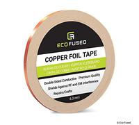 Cinta Adhesiva de Primera Calidad de Cobre - Conducto de Doble Cara - 0.25 Pulgadas (6.3mm) - Blindaje emi y RF, Circuitos de Papel, Reparaciones eléctricas, Conexión a Tierra