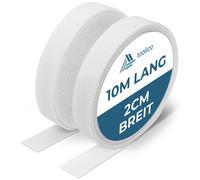 Cinta adhesiva de tela, autoadhesiva, 10 metros x 20 mm, extra resistente, color blanco