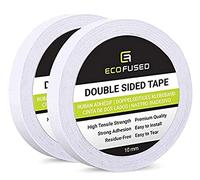Cinta Adhesiva Doble Cara Premium - Ancho: 10 mm - Longitud: 50 m - para Manualidades, Bricolaje y Oficina - Rápida y fácil de Usar en Papel, Vidrio, plástico, Madera, Metal y Tela