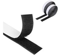 Cinta adhesiva mágica de 5 metros, autoadhesiva, adhesivo de doble cara Extra fuerte con almohadilla adhesiva, cierre de gancho y bucle esponjoso, color negro Black 25meter 20mm Wide