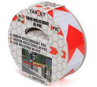 CINTA ADHESIVA REFLECTANTE FLECHA BLANCA / ROJA 33m x 50mm