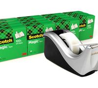 Cinta adhesiva Scotch Magic 810 - 16 rollos de 19 mm x 33 m + dispensador - Transparente, mate, apta para ser escrita
