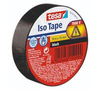 tesa Cinta aislante de PVC 10 m x 15 mm – Negro