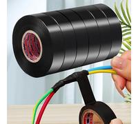Cinta aislante eléctrica de PVC negro, retardante de llama, impermeable, autoadhesiva, para cables eléctricos de alta tensión, 6 m x 1,5 cm (4 unidades)