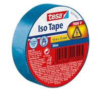 tesa Cinta aislante en PVC 10 m x 15 mm azul
