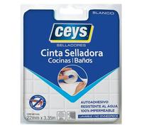 Cinta aislante impermeable hogar (Blanco, 3,35 m x 22 mm)