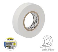 Cinta aislante profesional blanca espesor 0.13 mm. ancho 19 mm. rollo