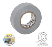 Cinta aislante profesional gris espesor 0.13 mm. ancho 19 mm. rollo 25