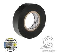 Cinta aislante profesional negra espesor 0.13 mm. ancho 15 mm. rollo 10 metros cinta electricista, cinta aislante cables