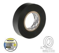 Cinta aislante profesional negra espesor 0.15 mm. ancho 25 mm. rollo 2