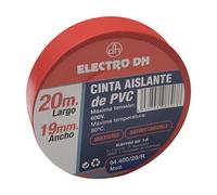 Cinta aislante pvc 19mmx20m roja dh 04.400/20/r