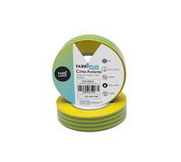 Cinta aislante pvc verde amarillo 19 mm x 10 m, flexible y duradera pa