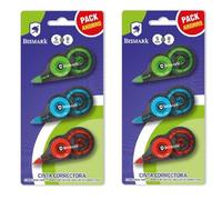 Cinta correctora bismark 8 metros * 5 m/m (8 Metros, 6 Unidades) Perfecta aplicacion y secado instantaneo. Escriitura inmediata despues de la correccion (2 Blister de 3 unidades)