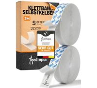 Cinta de autoadhesiva extrafuerte para exterior e interior, 20 mm x 5 m, color blanco (adhesivo de marca 3M), I, cinta adhesiva para manualidades, manualidades, hogar, costura...ToolTopia Calidad