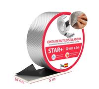 Cinta de Butilo Impermeable Autoadhesiva 50mmx5m, Cinta selladora impermeable se adhiere a Vidrio, Cemento, Madera | Tapa fugas de agua en casa | Fabricado en España