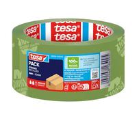 Cinta de embalaje tesapack ECO (50 mm x 66 m), color verde | Cinta de embalaje de plástico 100 % reciclado - Para paquetes medianos - Resistente a los rayos UV y al envejecimiento