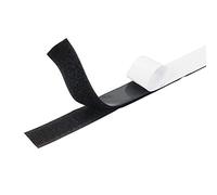 Cinta de Gancho y Bucle, Autoadhesiva, Resistente, Reutilizable, Doble Cara, Fijación Trasera, Negro, 5 cm-1 m