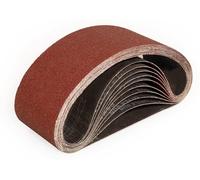 Cinta de lija 100 x 610 mm - Grano 80 - Cintas de lija - Lijadora de cintas - Carpintería - 12 unidades - Óxido de aluminio duradero - Lija abrasiva