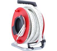 Cinta de luces LED as-Schwabe, carrete de 25 metros, 37.500 lúmenes, cable de conexión de 1,5 metros con conector de contorno, con efecto fosforescente, 12 W/metro, 4000K, AC 230V/16A, IP65, 46714