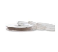 Cinta de organza de 6 mm x 25 m, color a elegir en 3/6/12/25/38 mm, transparente, no destiñe y lavable, cinta para bodas, cinta de regalo para embalar, decorar manualidades, color topo 823
