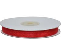 Cinta de organza roja de 6 mm - Rollo 50 Metros
