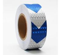 Cinta de precaución de advertencia de peligro, seguridad reflectante multicolor 5 cm por 25 m(Blue/White)