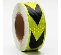 Cinta de precaución de advertencia de peligro, seguridad reflectante multicolor 5 cm por 25 m(Fluorescent yellow/black)