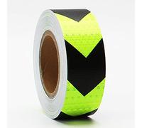 Cinta de precaución de advertencia de peligro, seguridad reflectante multicolor 5 cm por 25 m(Fluorescent green/black)