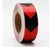 Cinta de precaución de advertencia de peligro, seguridad reflectante multicolor 5 cm por 25 m(Red/Black)
