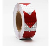 Cinta de precaución de advertencia de peligro, seguridad reflectante multicolor 5 cm por 25 m(Red/White)