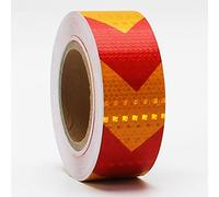 Cinta de precaución de advertencia de peligro, seguridad reflectante multicolor 5 cm por 25 m(Yellow/red)