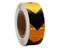 Cinta de precaución de advertencia de peligro, seguridad reflectante multicolor 5 cm por 25 m(Yellow/black)