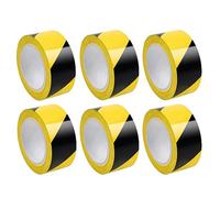 Cinta de precaución y peligro roja y blanca, advertencia multicolor, 48 mm x 33 m, paquete de 6(Black Yellow)