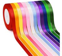 Cinta de Raso, 12 Colores Raso de Colores Vibrantes 10mm x 22m