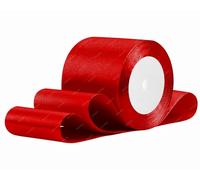 Cinta de Raso Rojo 75mm x 22Metros, Cintas de Tela para Envolver regalos, Ramos de flores, Manualidades y Decoración de Fiestas de Boda