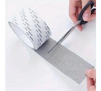 Cinta de reparación para mosquiteras Unyqoos® – cinta autoadhesiva para protección contra insectos, 1 rollo (2 m), color gris, de fibra de vidrio, para puertas, ventanas y puertas correderas