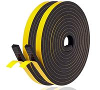 Cinta de sellado autoadhesiva para ventana, 10 mm (ancho) x 6 mm (diámetro) x 10 m (largo), junta de espuma para ventana, junta de goma, aislamiento acústico, sello de colisión, color negro