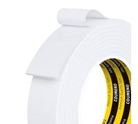 Cinta de sellado blanca autoadhesiva, 25 mm x 3 m, 3 mm de grosor, cinta adhesiva de espuma unilateral para puertas/ventanas, goma espuma autoadhesiva, burlete contra corrientes de aire frío