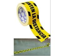 Cinta de seÑalizaciÓn adhesiva 72mm x 25metros amarillo/negro 'mante