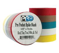 Cinta de tela Pro Tapes Pro Pocket Spike de 12 mm x 5,4 m, 5 colores claros