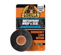 Cinta impermeable para envolver y sellar, negra, 2,4 m, cinta de reparación autofusible de silicona 100% impermeable, para reparación de fugas de emergencia, sin desorden y sin daños, sella fugas al