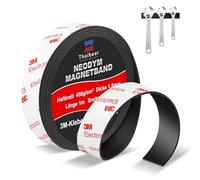 Cinta magnética de neodimio autoadhesiva, muy fuerte, con adhesivo 3M fuerte (30 mm x 1 m de largo), tira magnética autoadhesiva, perfecta para manualidades, proyectos de arte, pizarras blancas