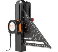 Cinta métrica compacta de 5 m con regla de ángulo de 7 pulgadas, mecanismo de bloqueo automático con una sola mano recubierto de nailon para carpintería