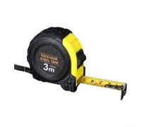 Cinta métrica de acero de 5 m para construcción de gancho cero | Escalas métricas y en pulgadas, botón de bloqueo automático, acero de resorte de 19 mm, caja amarilla