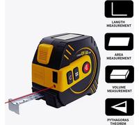 Cinta métrica digital 2 en 1 con telémetro láser de 40 metros (130 pies) y cinta métrica retráctil automática de 5 metros (16 pies), con pantalla LCD retroiluminada. Incluye 4 modos de medición, almac